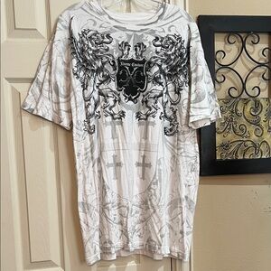 Xtreme Couture White Tee with Black Lion Graphic
